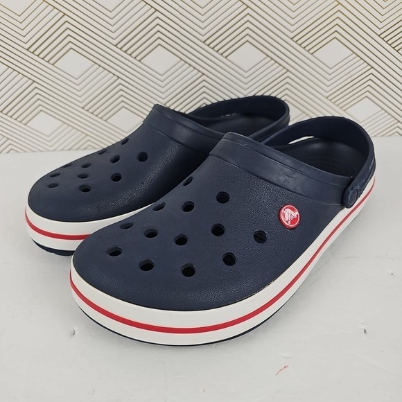 Crocs Crocband Blue White Red M12 W14 Patriotic Beach Clogs Men's Shoes - Picture 1 of 9